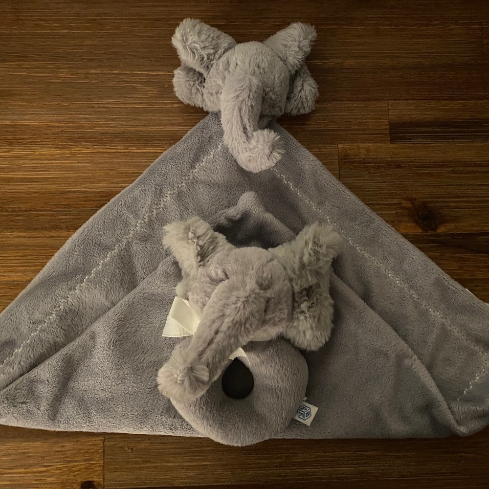 Pottery Barn Kids Elephant Thumbie & Rattle